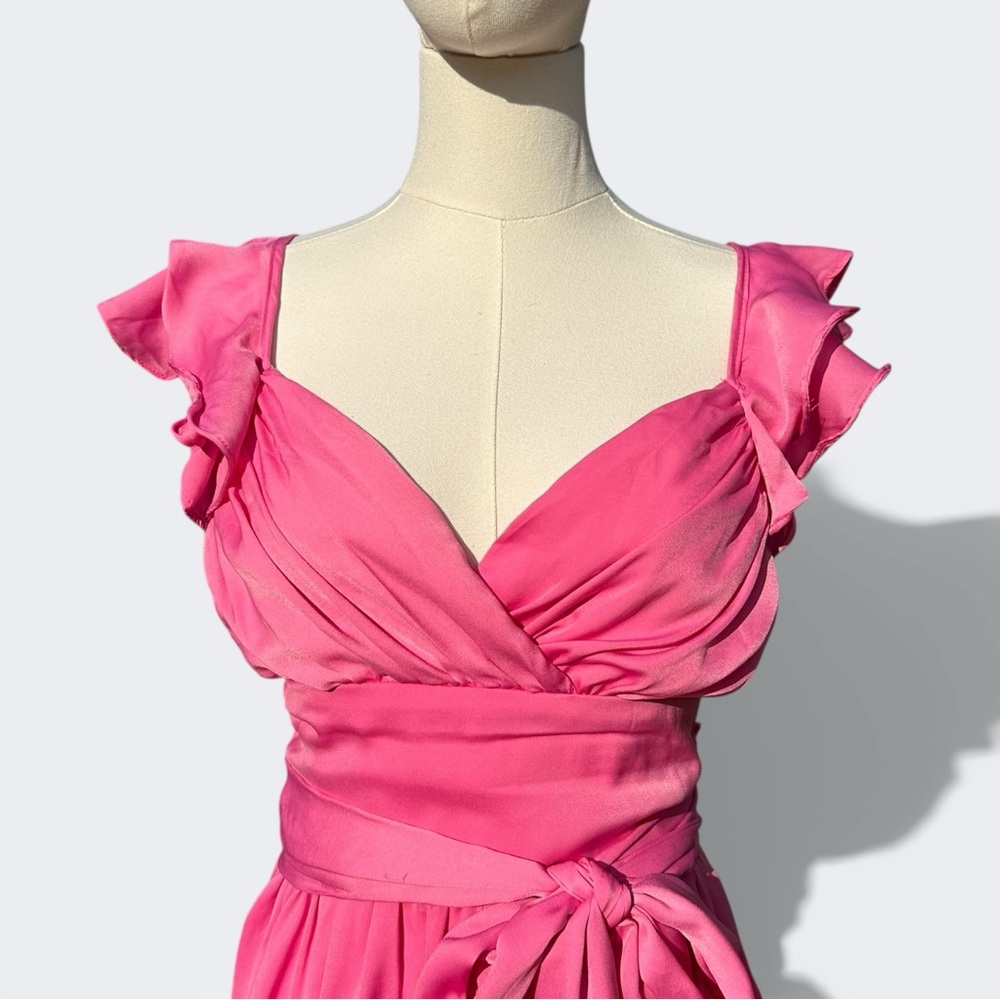 American Threads Pink Ruffle Mini Dress Size S Romantic - Picture 4 of 7